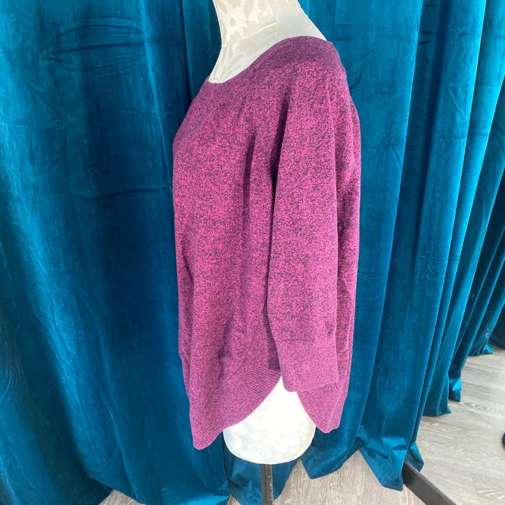 Express Pullover 3/4 Sleeves Purple Knit Sweater - Picture 3 of 6